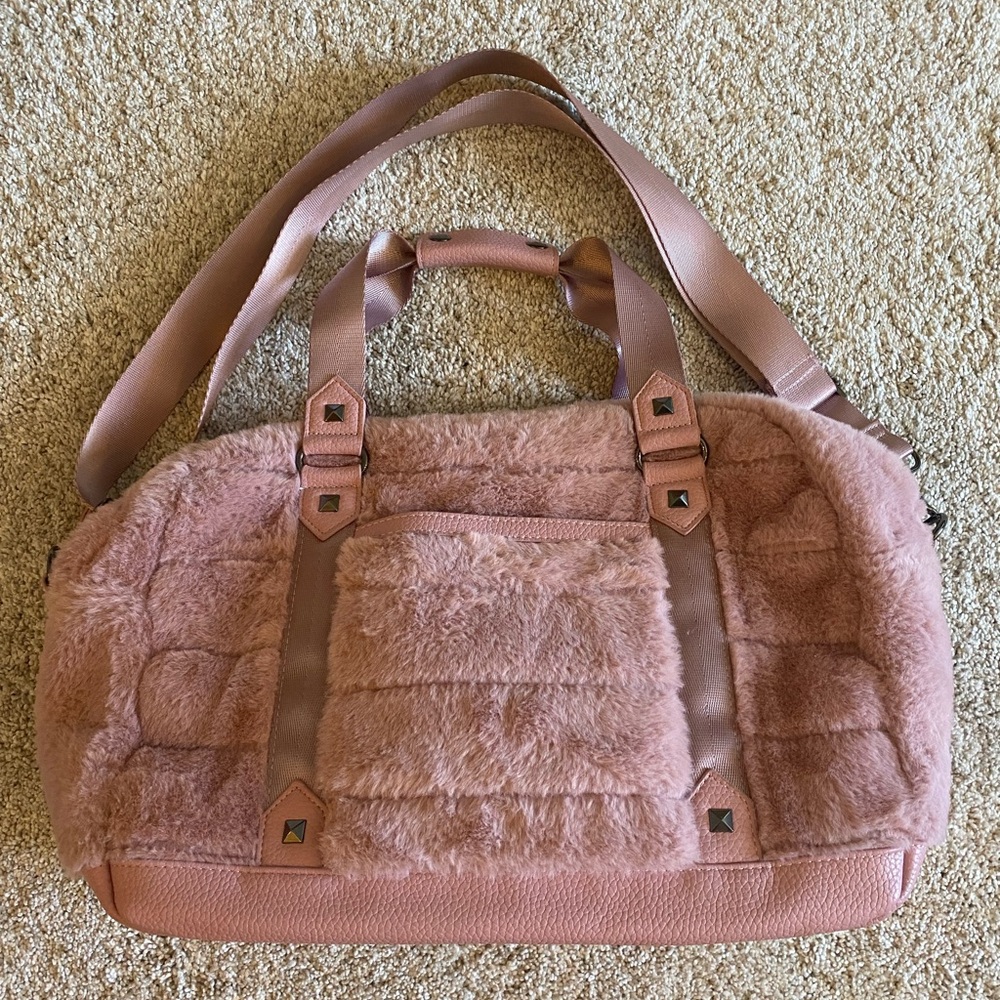 Cynthia Rowley Pink Faux Fur Travel Bag - Main Image